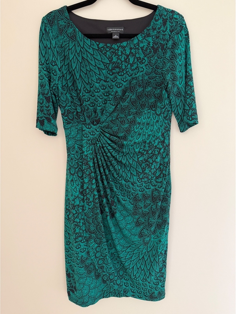 8- Connected Apparel dress, green/black